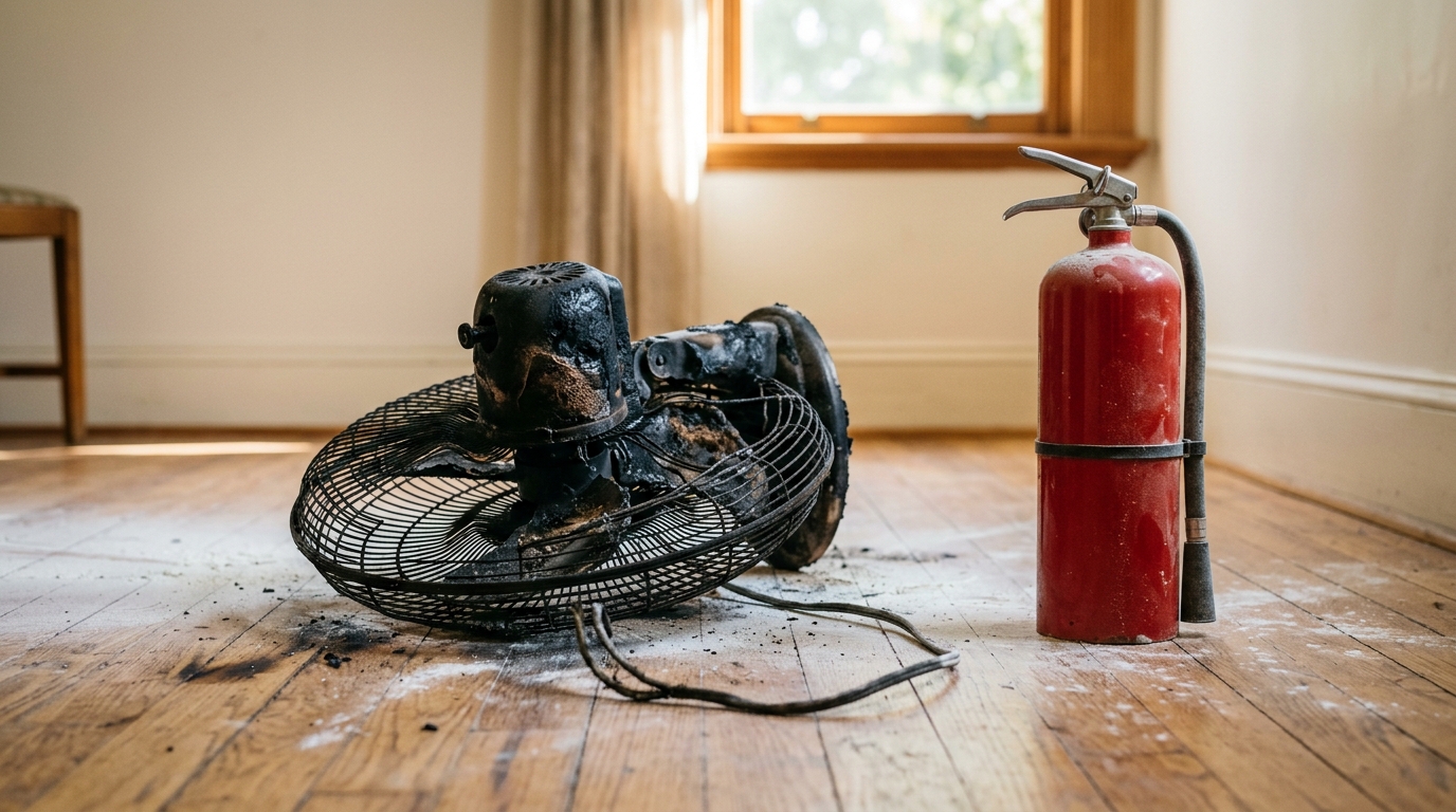 Charred_electric_fan_on_floor_20260923090130.jpeg